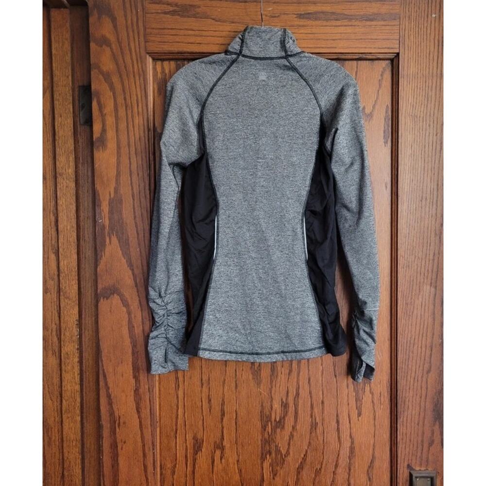 VICTORIA'S SECRET Jacket Womens Large Gray Sports Black Zip Up Reflective Thumbs - Picture 2 of 14